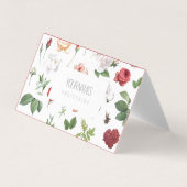 二つ折り名刺:「ヴィンテージの花」 名刺 (正面)