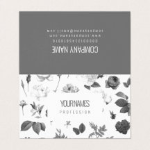 二つ折り名刺:「ヴィンテージの花」