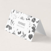 二つ折り名刺:「ヴィンテージの花」 名刺 (正面)