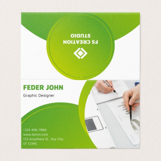 二つ折り名刺 名刺 (外部フラット)