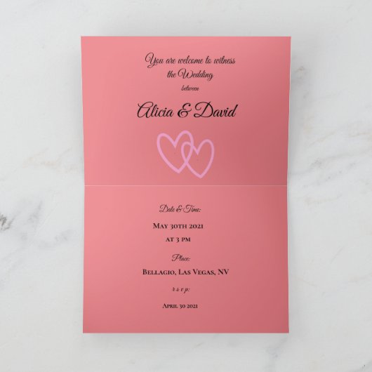 二つ折り招待状 招待状 (内部)