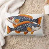 二つ斑点の魚 ランバークッション (ブランケット)