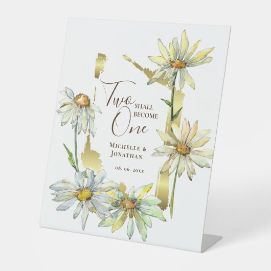 二は一デイジー金ゴールド枠結婚 台座サイン (正面)