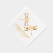 二エレガントトンボ結婚イの夫婦名日付 箔ナプキン (右)