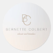 二エレガントモダンイニシャルモノグラムプロフェッショナル2 ラウンドシール (正面)