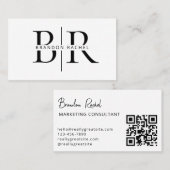 二エレガントモダンイニシャルモノグラムプロフェッショナル 名刺 (正面/裏面)