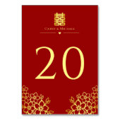 二エレガント重の幸福中国の結婚のフローラ テーブルナンバー (裏面)