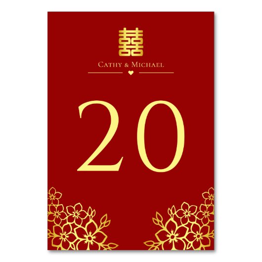 二エレガント重の幸福中国の結婚のフローラ テーブルナンバー (正面)