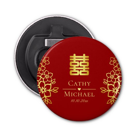 二エレガント重の幸福中国の結婚のフローラ 栓抜き (正面)