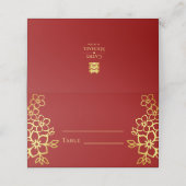 二エレガント重の幸福中国の結婚の プレイスカード (外部開封)