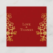 二エレガント重の幸福中国の結婚は君に感謝していある エンクロージャーカード (裏面)
