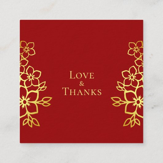 二エレガント重の幸福中国の結婚は君に感謝していある エンクロージャーカード (裏面)