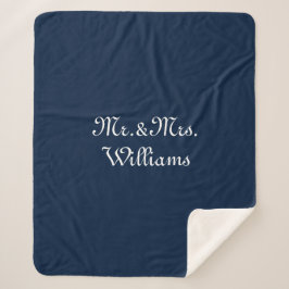 二カスタマイズ人の名前ネイビー・ブルー シェルパブランケット