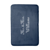 二カスタマイズ人の名前ネイビー・ブルー バスマット (正面縦)