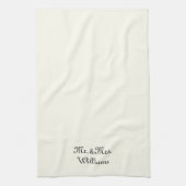 二カスタマイズ人の姓は氏ミセス・アイボリー キッチンタオル (縦)