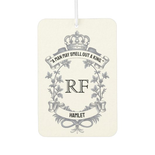 二カスタム面エレガント引用文モノグラム カーエアーフレッシュナー (正面)