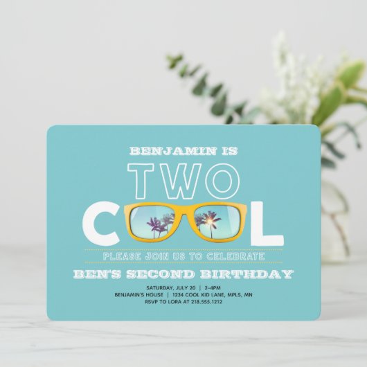 二カッコいい誕生日招待状ボーイセカンド誕生日 招待状 (スタンド正面)