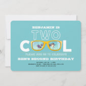 二カッコいい誕生日招待状ボーイセカンド誕生日 招待状 (正面)