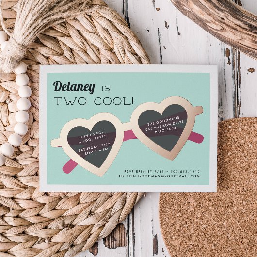 二カッコいい |サマーサンニーズ誕生日パーティー 箔招待状