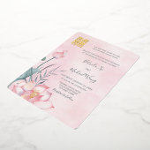 二カ中国の国語 |ロータス結婚ズ 箔招待状 (回転した状態)