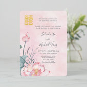 二カ中国の国語 |ロータス結婚ズ 箔招待状 (立ち正面)