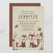 二キツネウッドランドブライダルシャワー 招待状 (正面/裏面)