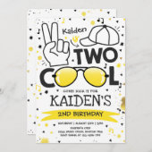 二クールつの誕生日パーティー私は二つのクール2番目の誕生日 招待状 (正面/裏面)