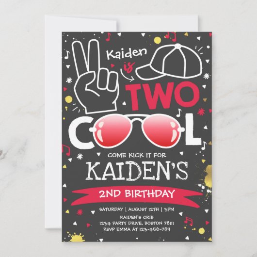 二クールつの誕生日パーティー私は二つのクール2番目の誕生日 招待状 (正面)