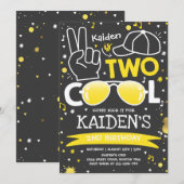 二クールつの誕生日パーティー私は二つのクール2番目の誕生日 招待状 (正面/裏面)