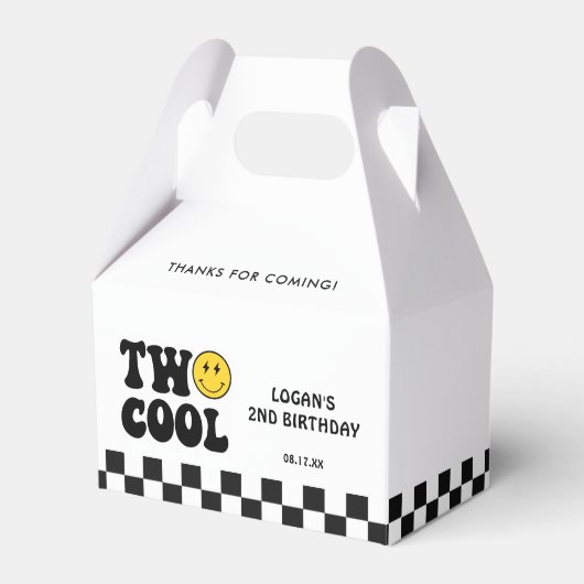 二クールレトロ少年二歳バースデーパーティー フェイバーボックス (正面サイド)