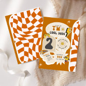 二クール人 | ボーイズ第2レトロ市松模様に誕生日 招待状