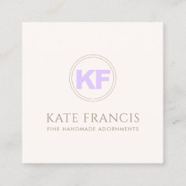 二スタイリッシュモダンイニシャルモノグラム スクエア名刺