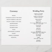二スタイリッシュ重伝統的結婚式 プログラム (裏面)