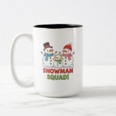 二トーン マグカップ 15オンス 雪だるま家族 (左)