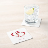 二ハートスクエア紙コースター スクエアペーパーコースター (インサイチュ)