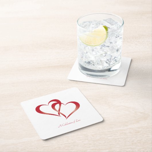 二ハートスクエア紙コースター スクエアペーパーコースター (インサイチュ)