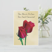 二ハートツートルズバラ結婚式招待状 招待状 (スタンド正面)