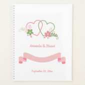 二ハートパーソナライズされた結婚の日付 プランナー手帳 (正面)