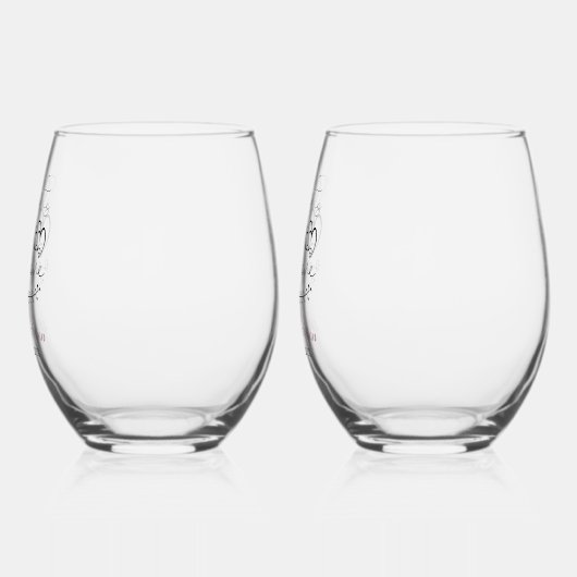 二ハートワン結婚ラブ形見 ステムなしワイングラス (左)