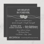 二ハート結婚シャルボード 招待状 (正面/裏面)