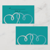 二ハート結婚プレイスカード プレイスカード (正面/裏面)