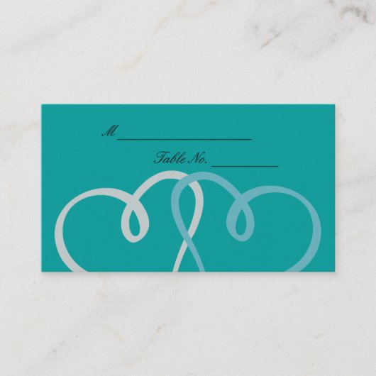 二ハート結婚プレイスカード プレイスカード (正面)