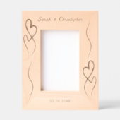 二ハート記念日カップル レーザー彫刻フレーム (正面)