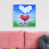 二ハート超現実主義アート キャンバスプリント (インサイチュ (リビング))