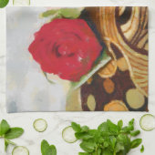 二バラ絵を描ズ キッチンタオル (折り畳み)