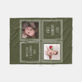 二パーソナライズされた写真及び文字 フリースブランケット (正面(横))