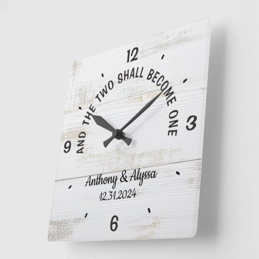 二パーソナライズされた時は一時になる スクエア壁時計 (傾斜)