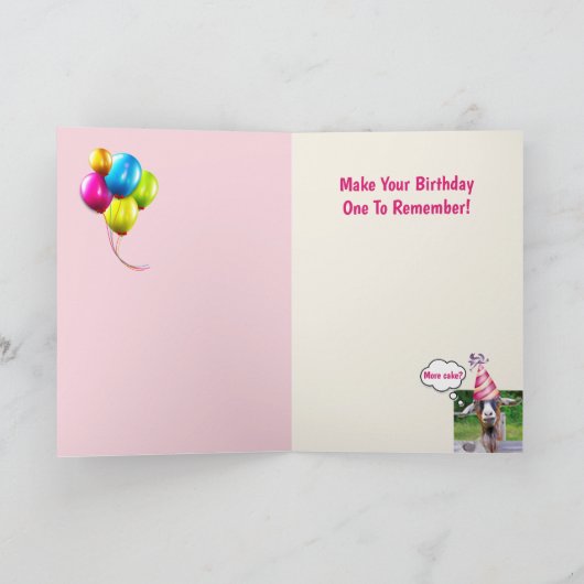 二パーティーヤギおもしろい誕生日 カード (内部)