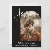 二フォトカスタムシンプルエレガント卒業 案内状 (正面)