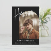 二フォトカスタムシンプルエレガント卒業 案内状 (スタンド正面)